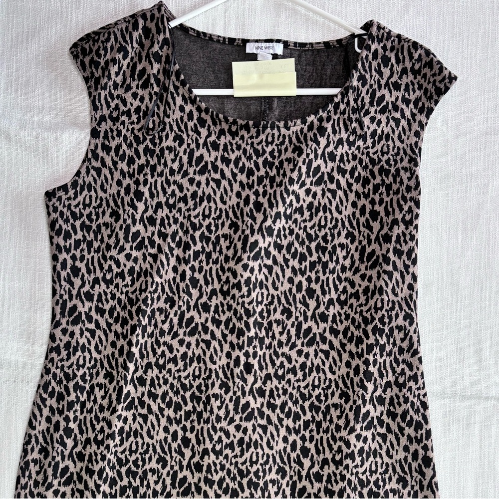 Nine West Black and Gray Patterned Dress